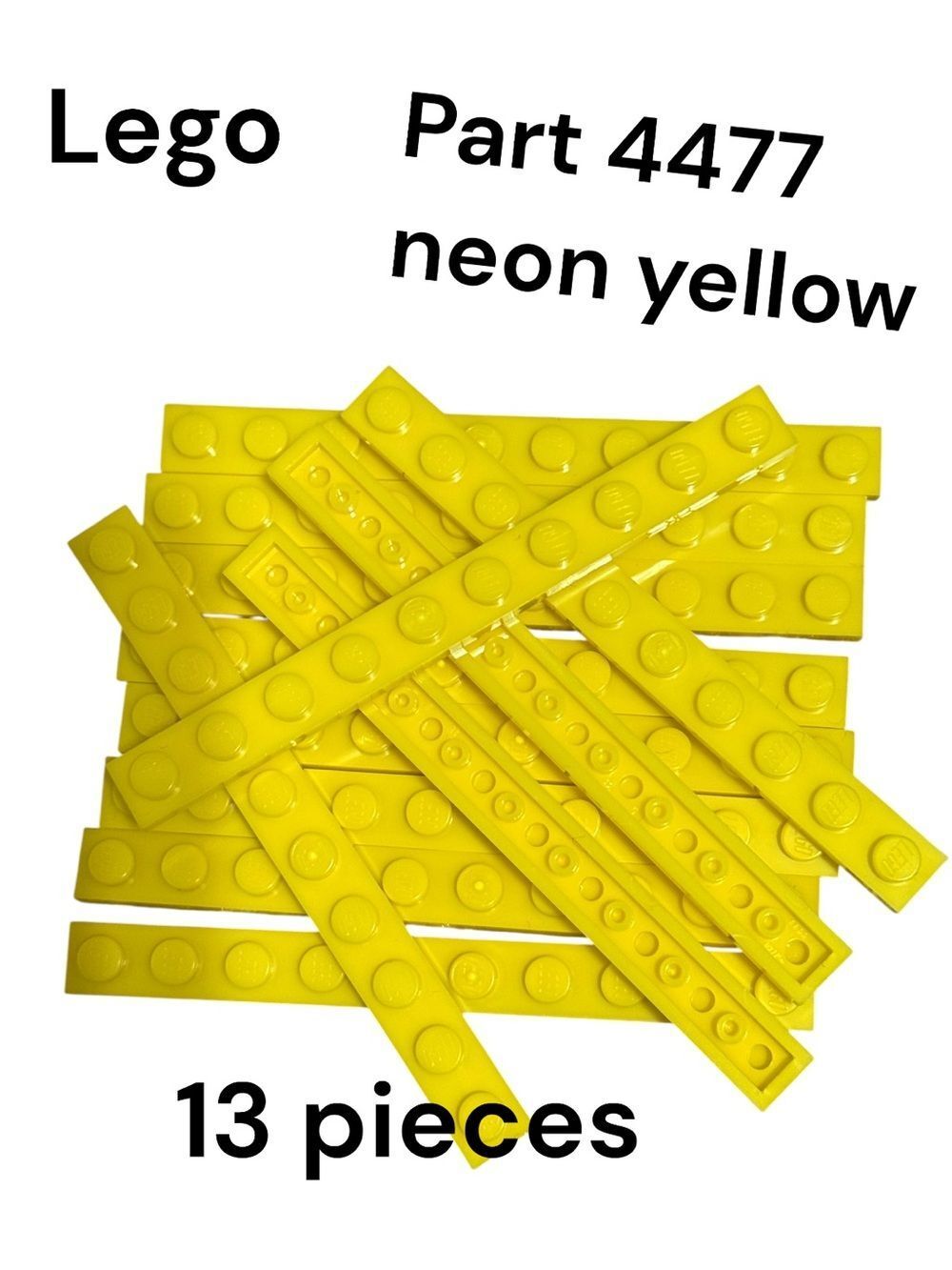LEGO 13x Plate Lot Part 4477 Neon Yellow